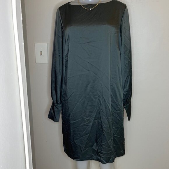H&M Long Sleeve Green Dress Size M - Picture 2 of 9